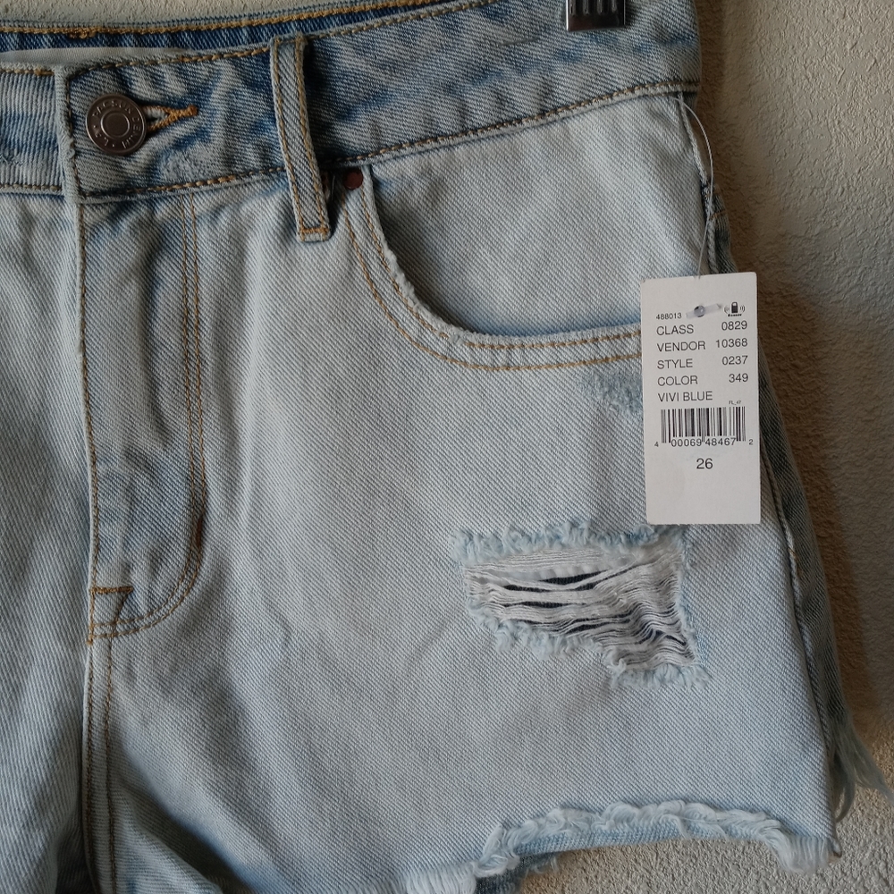 PACSUN high rise distressed denim jean shorts - Picture 5 of 7